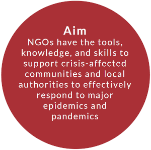 Aim: NGOs have the tools, knowledge, and skills to support crisis-affected communities and local authorities to effectively respond to major epidemics and pandemics.